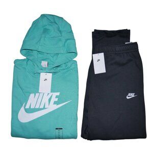 Nike Club Fleece 2 Piece Aqua Sweatsuit Men's Size XL Tracksuit Set Outfit NWT